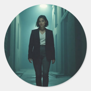 Redonda linda dama Pegatina