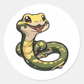 Redonda lindo estilo anaconda pegatina personalizado
