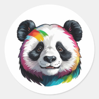Redonda lindo panda color agua pegatina