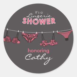 Redonda Lingerie Bridal Shower Pegatina