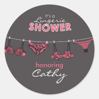 Redonda Lingerie Bridal Shower Pegatina