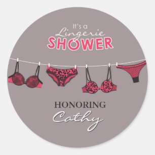 Redonda Lingerie Bridal Shower Pegatina