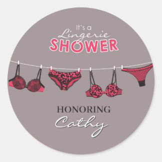 Redonda Lingerie Bridal Shower Pegatina