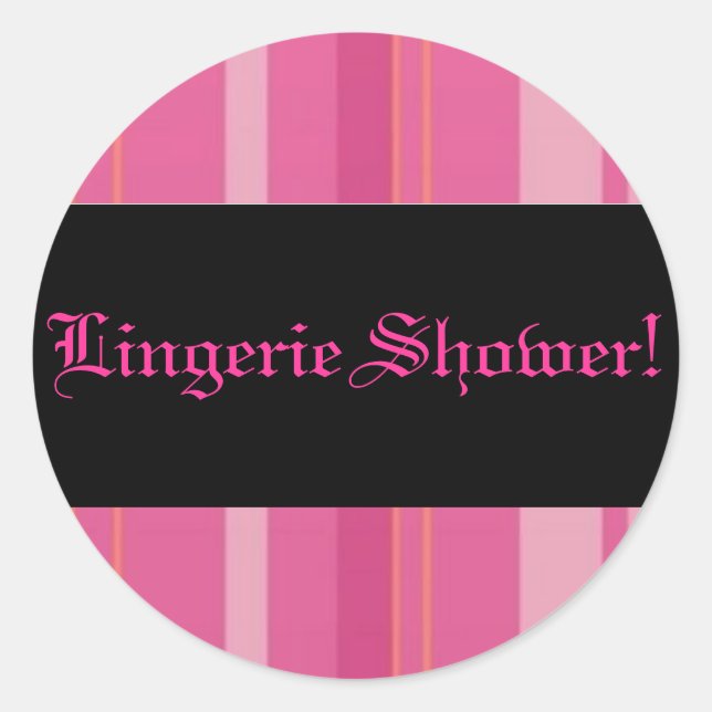 Redonda Lingerie Shower Pegatina (Anverso)