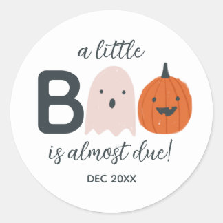 Redonda Little Boo Baby Shower Classic Round Pegatina