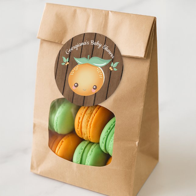 Redonda Little Cutie Baby Shower Classic Round Pegatina (Little Cutie Baby Shower Classic Round Sticker
)