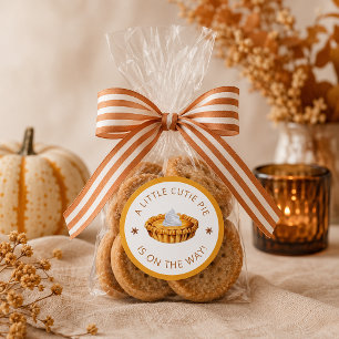 Redonda Little Cutie Pie Fall Baby Shower Pegatina