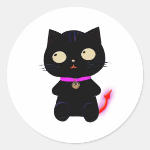 REDONDA LITTLE DEMON CAT PEGATINA