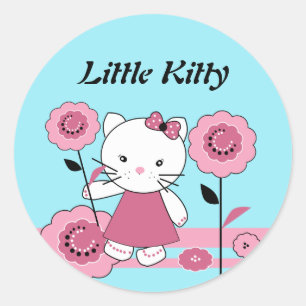 Redonda Little Kitty Classic Round Pegatina