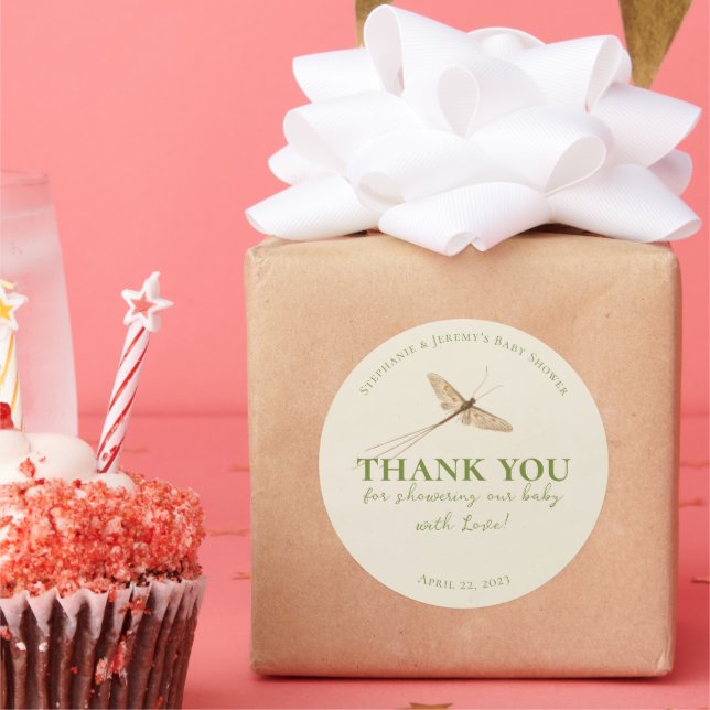 Redonda Little Love Bug Baby Shower Classic Round Pegatina (Fiesta)