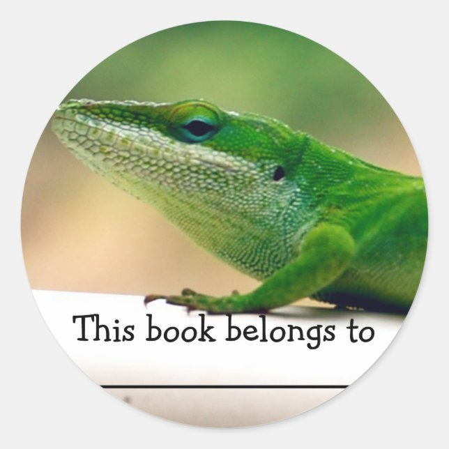 Redonda Lizard Lover Anole Pegatina del libro (Anverso)