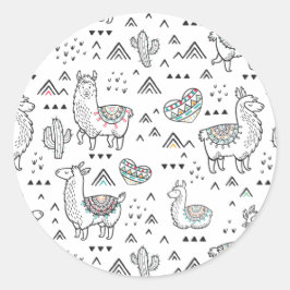 Redonda Llama Mama Pegatina
