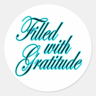 Redonda Lleno de pegatina Gratitude
