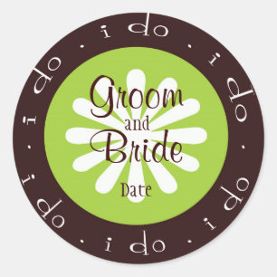 Redonda "lo hago" Pegatina Boda personalizado