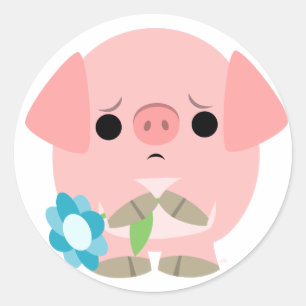 Redonda "Lo siento" Personalizado educada Pegatina Piglet