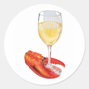 Redonda Lobster y Pegatina del vino