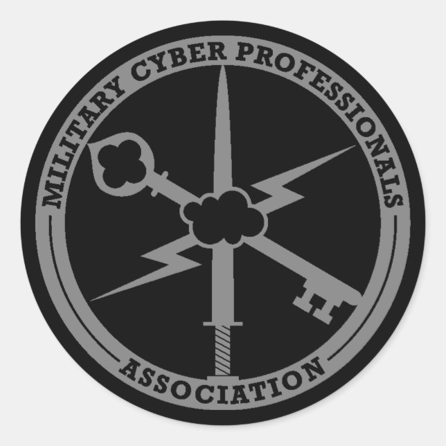 Redonda Logo de MCPA gris pegatina en negro (Anverso)