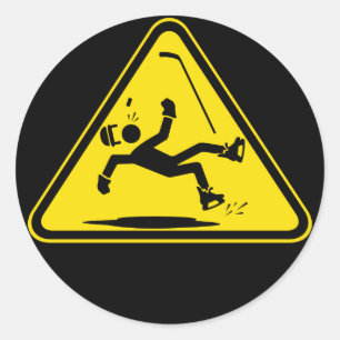 Redonda Logo de Piso Mojado en Pegatina negro