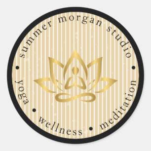 Redonda Logotipo de pegatina de estudio de yoga moderno