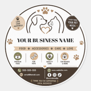 Redonda Logotipo de pegatina personalizada para tienda de 