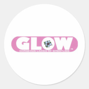 Redonda Logotipo rosa del Pegatina GLOW