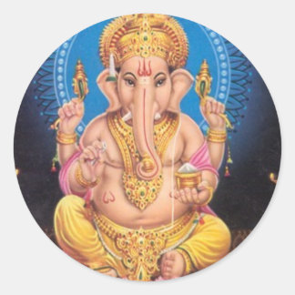 Redonda Lord Ganesh Round Pegatina