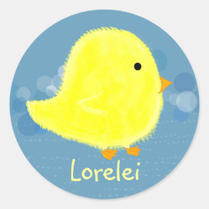 Redonda Lorelei Cute Baby Chick Pegatina