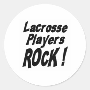 Redonda ¡Los jugadores de Lacrosse Rock! Pegatina