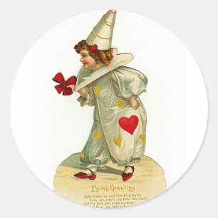 Redonda Los saludos del amor - pegatina de la tarjeta del