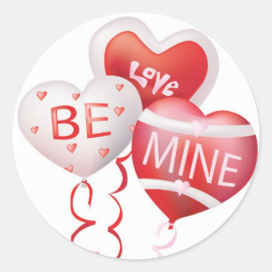 Redonda Love Be Mine - Pegatina de San Valentín