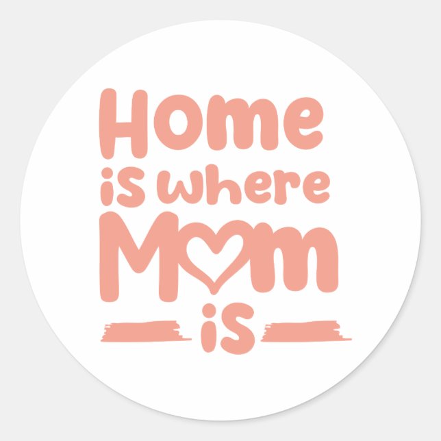 Redonda Love Mom Pegatina (Anverso)