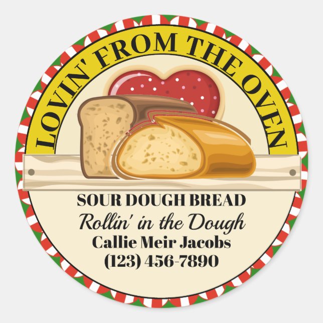 Redonda Lovin' de la Pegatina de alimentos para hornos (Anverso)