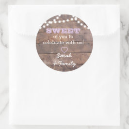 Redonda Luces de Barnwood Lilac Sweet Tret Bag Pegatina