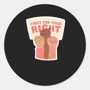 Redonda Lucha Por Tu Derecha Pegatina Feminista