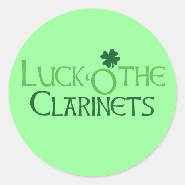 Redonda Luck O' the Clarinets Pegatina (Anverso)