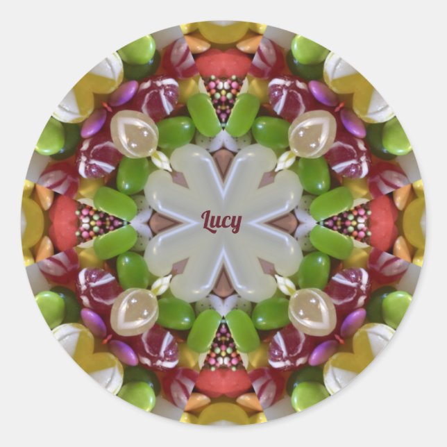 Redonda LUCY ~ CÁNDALO DEL ESTE ~ Pegatina redondo clásico (Anverso)