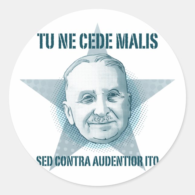 Redonda Ludwig von Mises - Tu Ne Cede Malis Pegatina (Anverso)