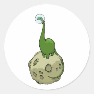 Redonda Luna Dino Pegatina