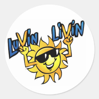 Redonda Luvin Livin Sun Pegatina gráfico de la ronda