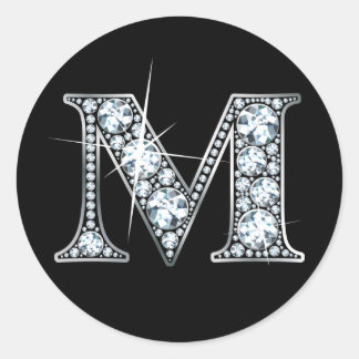 Redonda "M" Diamond Bling Pegatina