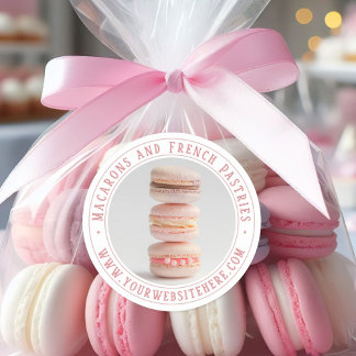 Redonda Macarones y pastelería francesa pegatina fotográfi
