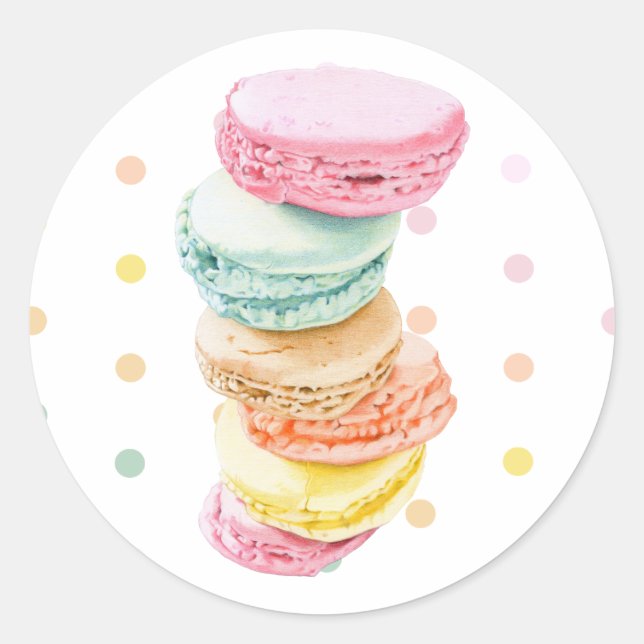 Redonda Macarons dots Pegatina (Anverso)