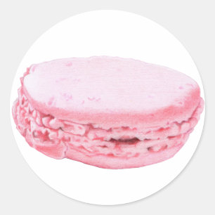 Redonda Macarons Pegatina rosa