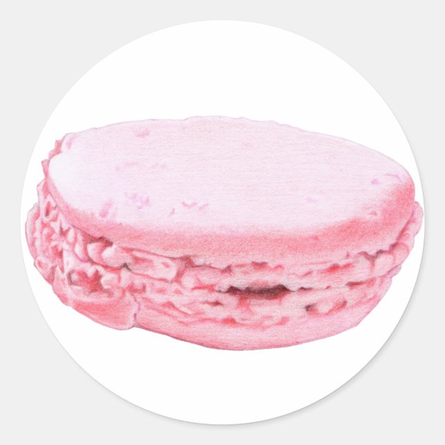 Redonda Macarons Pink Pegatina (Anverso)