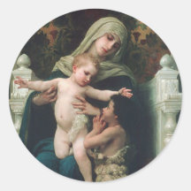 Madonna y su hijo con el pegatina Bautista