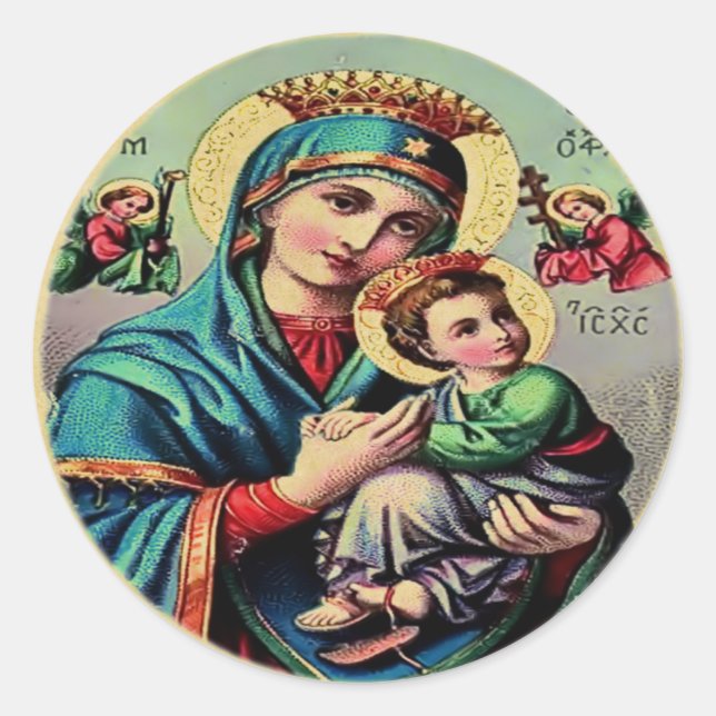 Redonda Madre María Pegatina (Anverso)