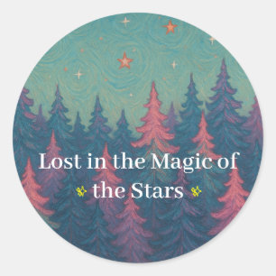 Redonda Magnífico Starry Forest - Fantasía Pegatina de Art