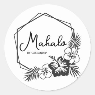 Redonda Mahalo gracias personalizable pegatina hawaiano