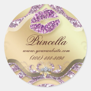Redonda Makeup Pegatina cebra Jewelry Sparkle Oro rosa