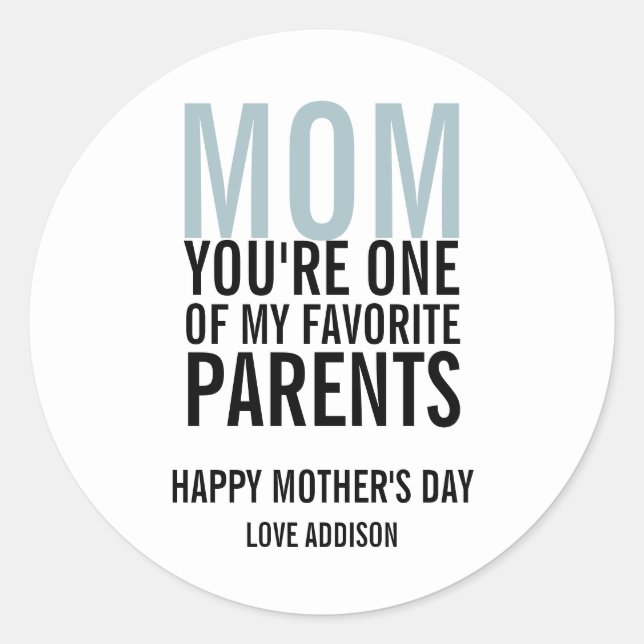 Redonda Mamá, mi Pegatina favorita del Día de la Madre (Anverso)